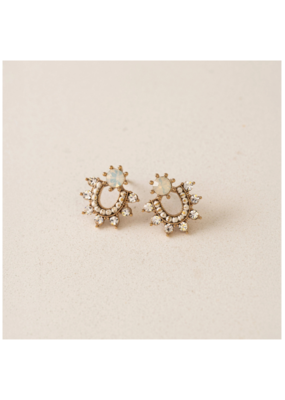 Lover's Tempo Fate Stud Earrings in White Opal by Lover's Tempo