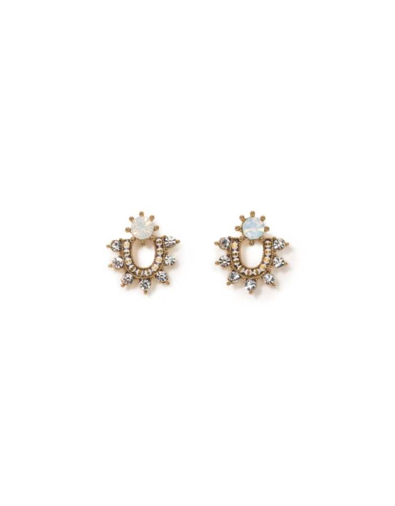 Lover's Tempo Fate Stud Earrings in White Opal by Lover's Tempo