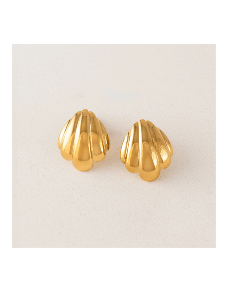 Lover's Tempo Waterproof Shell Earrings in Gold by Lover's Tempo