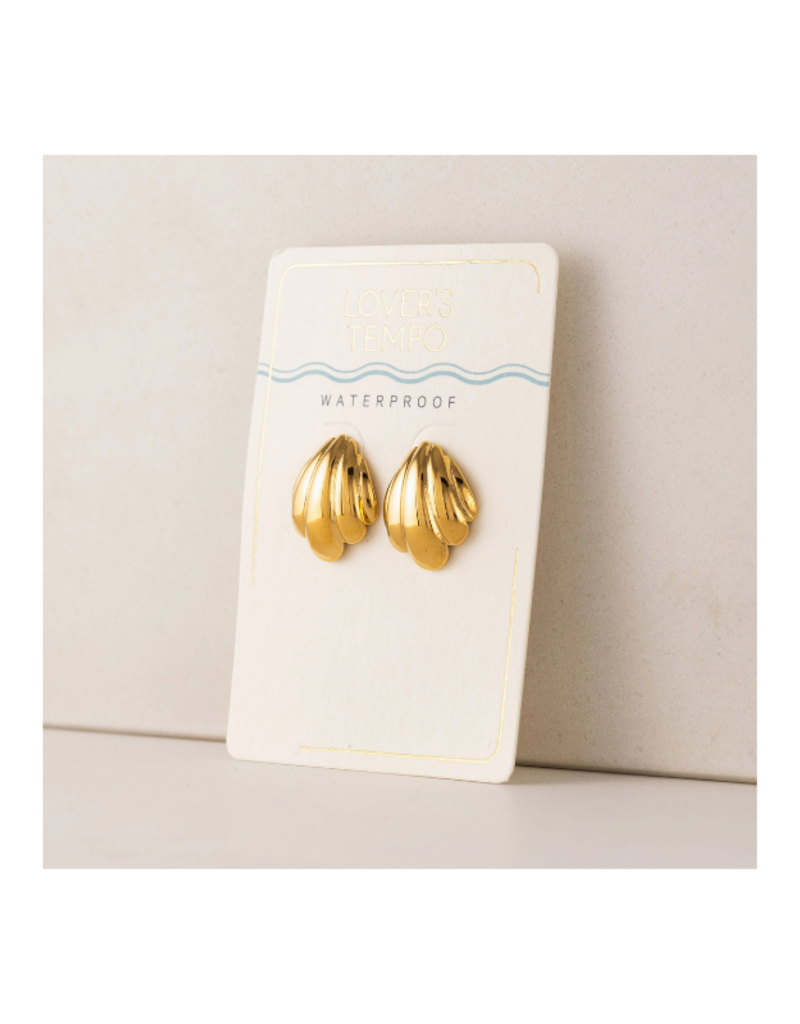 Lover's Tempo Waterproof Shell Earrings in Gold by Lover's Tempo