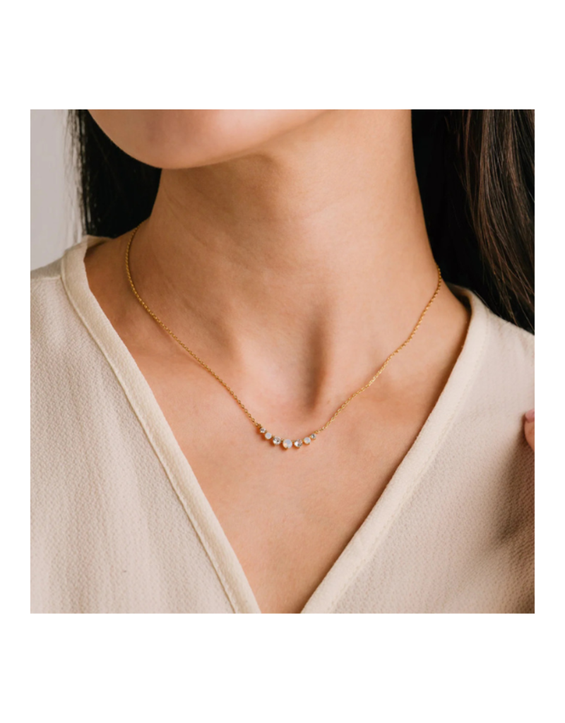 Lover's Tempo Dewdrop Necklace in White Opal by Lover's Tempo