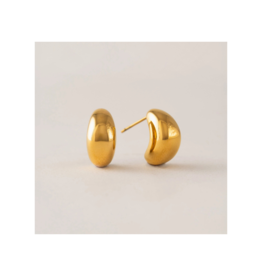 Lover's Tempo Waterproof Crest Dome Earrings in Gold by Lover's Tempo