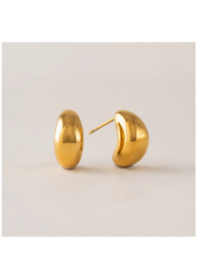 Lover's Tempo Waterproof Crest Dome Earrings in Gold by Lover's Tempo