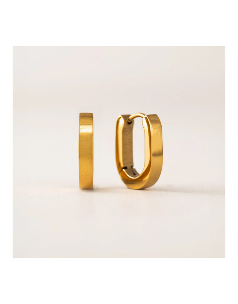 Lover's Tempo Waterproof Maya Papeclip Hoops in Gold by Lover's Tempo