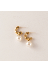 Lover's Tempo Waterproof Solstice Pearl Drop Hoop by Lover's Tempo