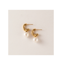 Lover's Tempo Waterproof Solstice Pearl Drop Hoop by Lover's Tempo