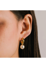 Lover's Tempo Waterproof Solstice Pearl Drop Hoop by Lover's Tempo