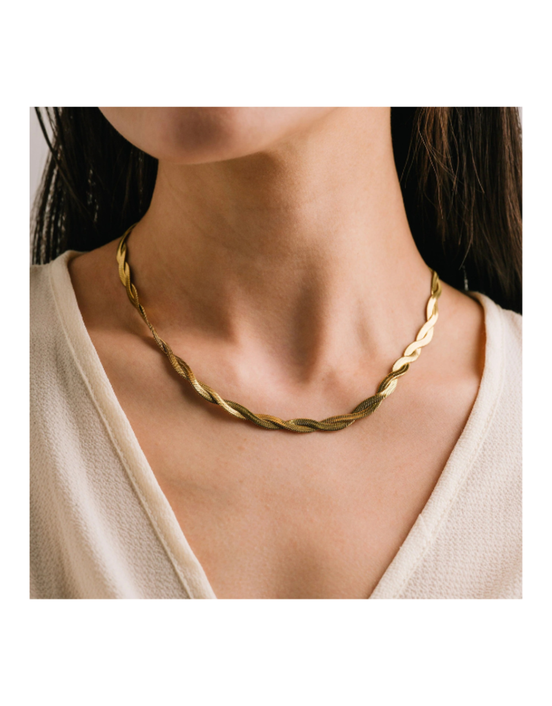 Lover's Tempo Waterproof Josie Twist Necklace in Gold by Lover's Tempo