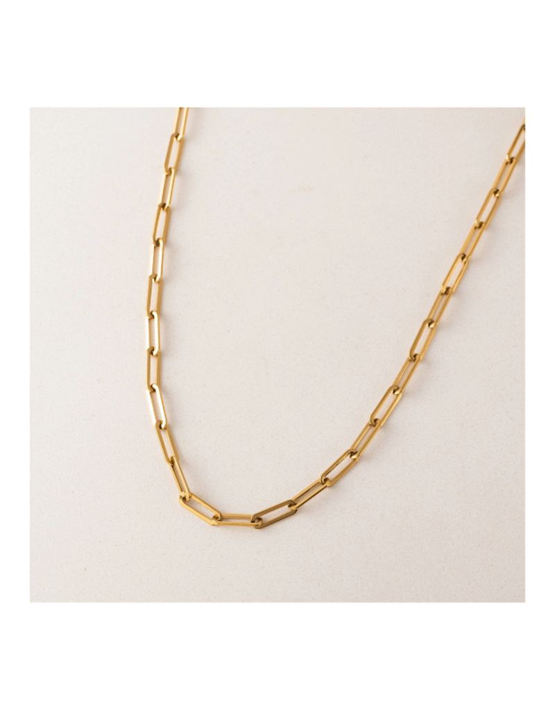 Lover's Tempo Waterproof Bold Paperclip Necklace in Gold by Lover's Tempo