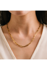 Lover's Tempo Waterproof Bold Paperclip Necklace in Gold by Lover's Tempo