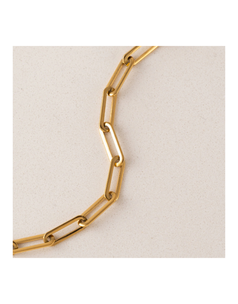 Lover's Tempo Waterproof Bold Paperclip Necklace in Gold by Lover's Tempo