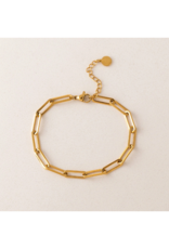 Lover's Tempo Waterproof Bold Paperclip Bracelet in Gold by Lover's Tempo