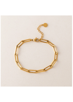 Lover's Tempo Waterproof Bold Paperclip Bracelet in Gold by Lover's Tempo