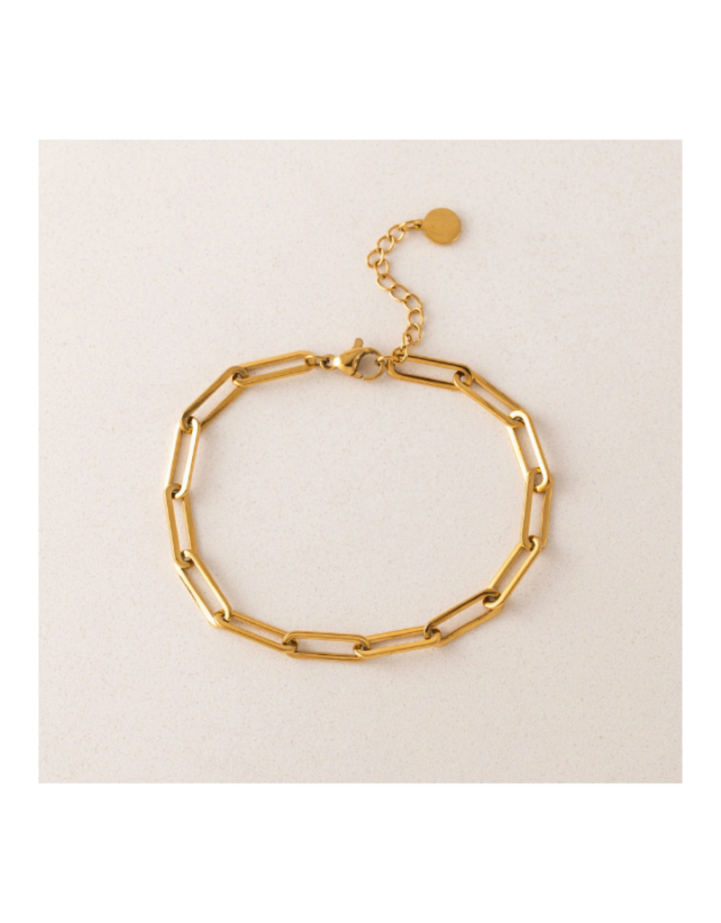 Lover's Tempo Waterproof Bold Paperclip Bracelet in Gold by Lover's Tempo
