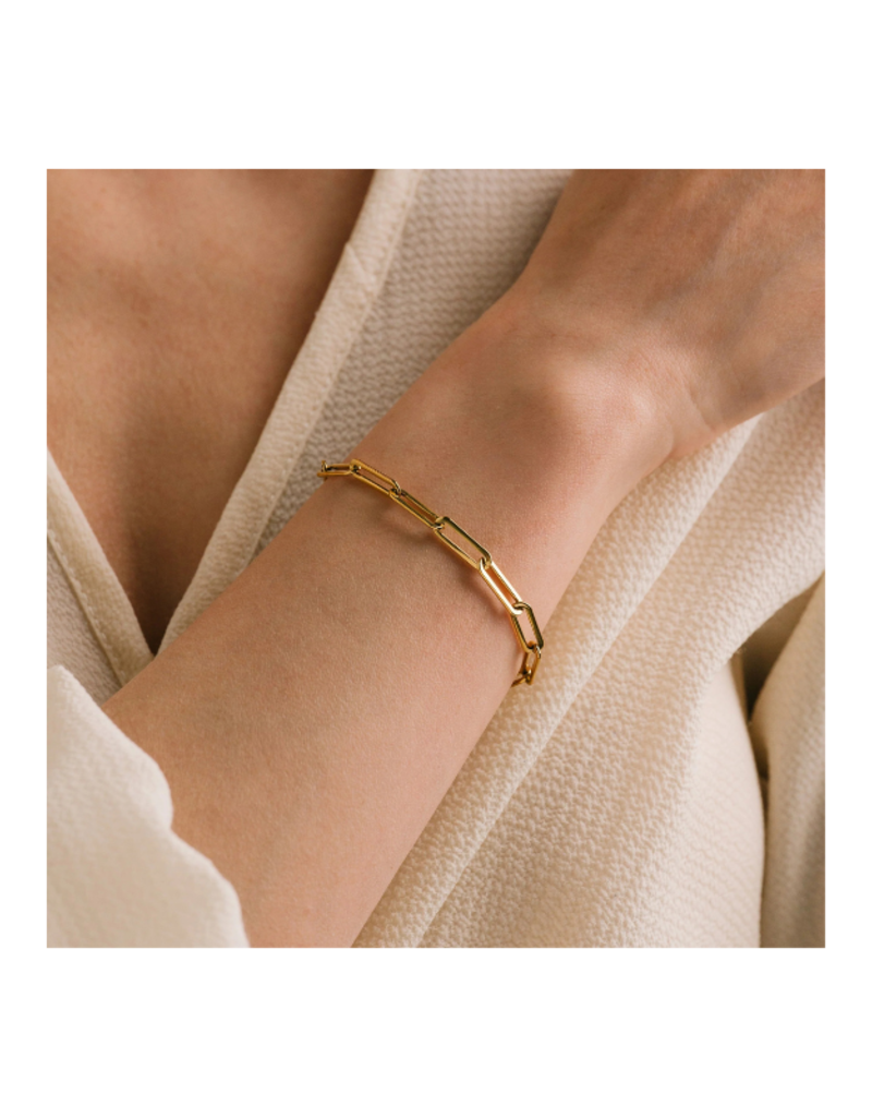 Lover's Tempo Waterproof Bold Paperclip Bracelet in Gold by Lover's Tempo