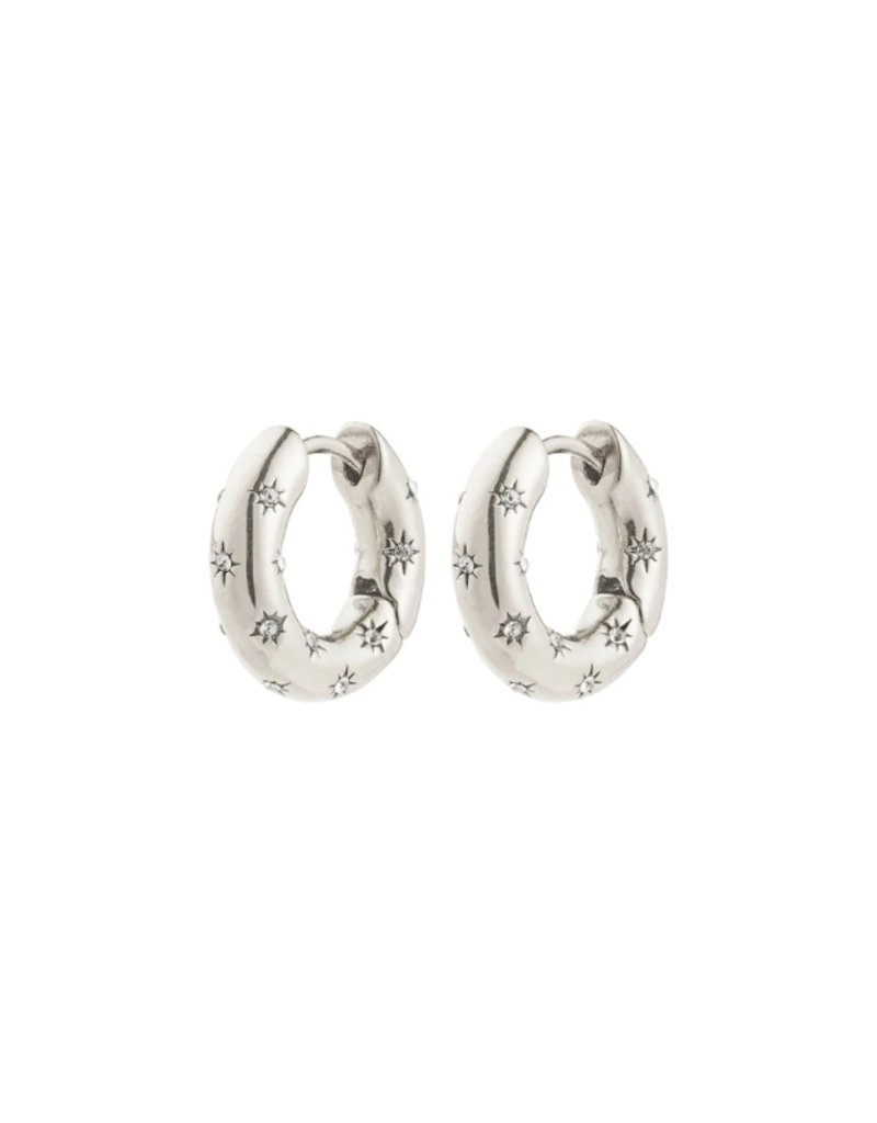 PILGRIM Nevaeh Hoop Earrings in Silver by Pilgrim