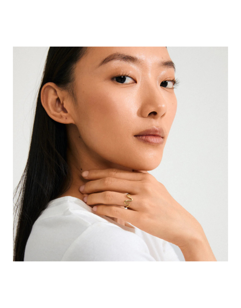 PILGRIM LuLu Wavy Stack Ring in Gold by Pilgrim