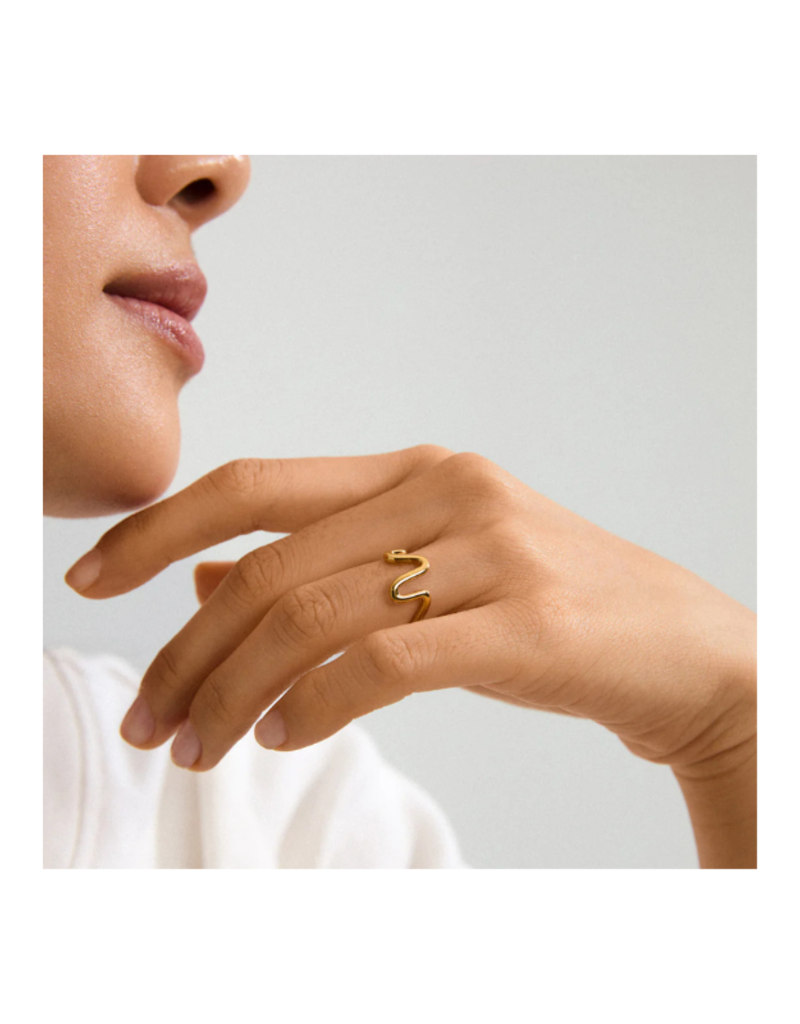 PILGRIM LuLu Wavy Stack Ring in Gold by Pilgrim