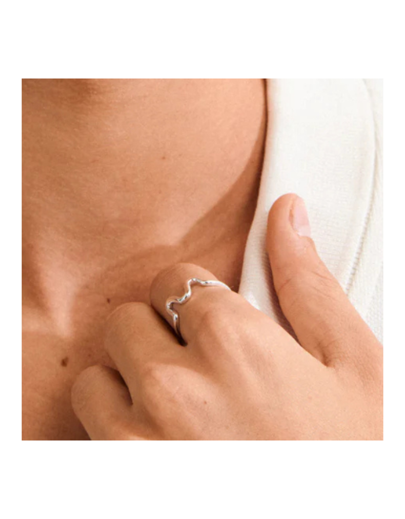 PILGRIM LuLu Wavy Stack Ring in Silver by Pilgrim