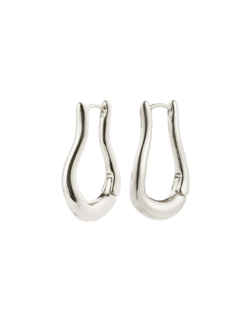 PILGRIM Unfold Hoop Earrings in Silver by Pilgrim