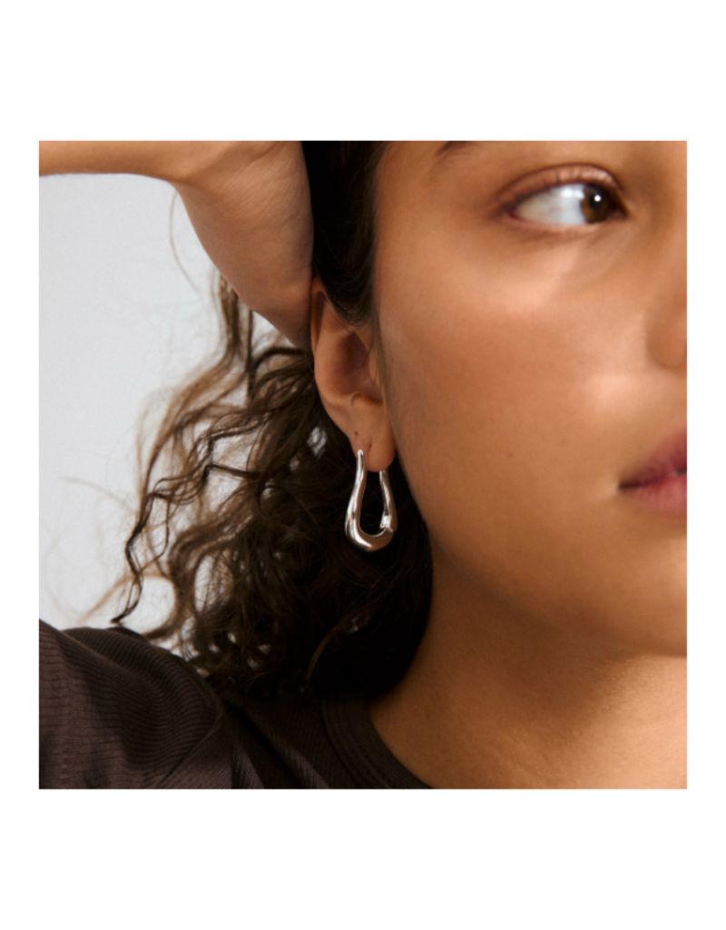 PILGRIM Unfold Hoop Earrings in Silver by Pilgrim