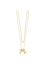 PILGRIM Between Necklace 2-In-1 in Gold by Pilgrim