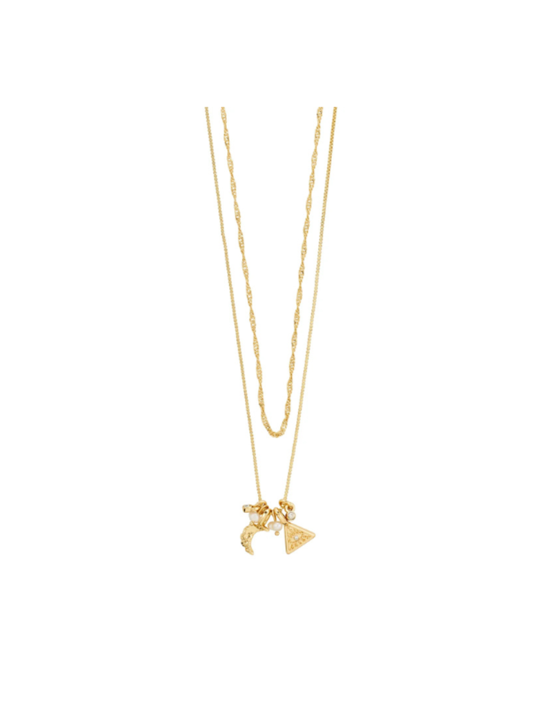 PILGRIM Between Necklace 2-In-1 in Gold by Pilgrim