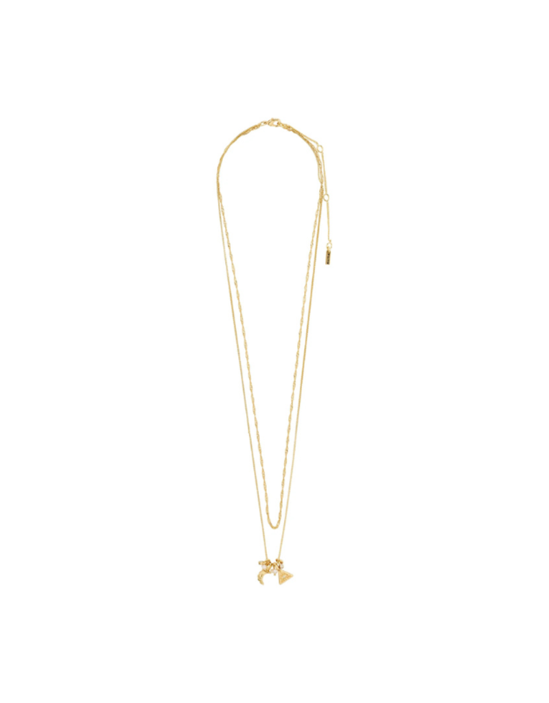 PILGRIM Between Necklace 2-In-1 in Gold by Pilgrim