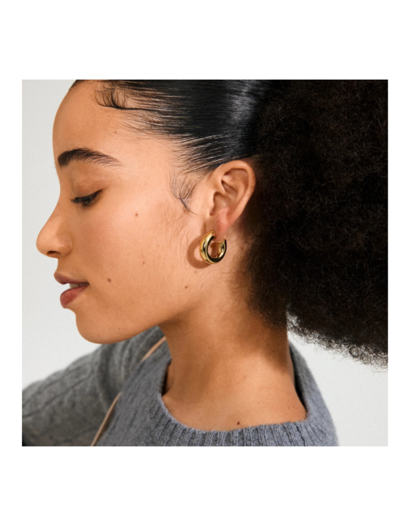 PILGRIM Phase Large Hoop Earrings in Gold by Pilgrim