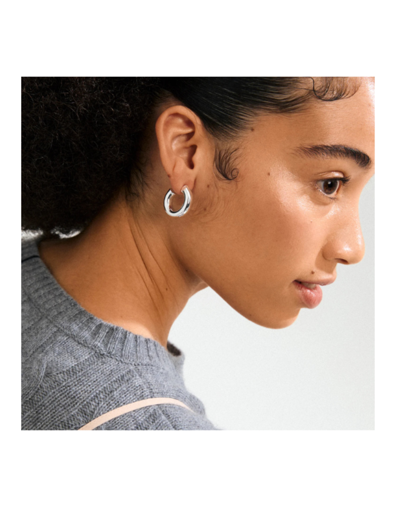 PILGRIM Phase Large Hoop Earrings in Silver by Pilgrim
