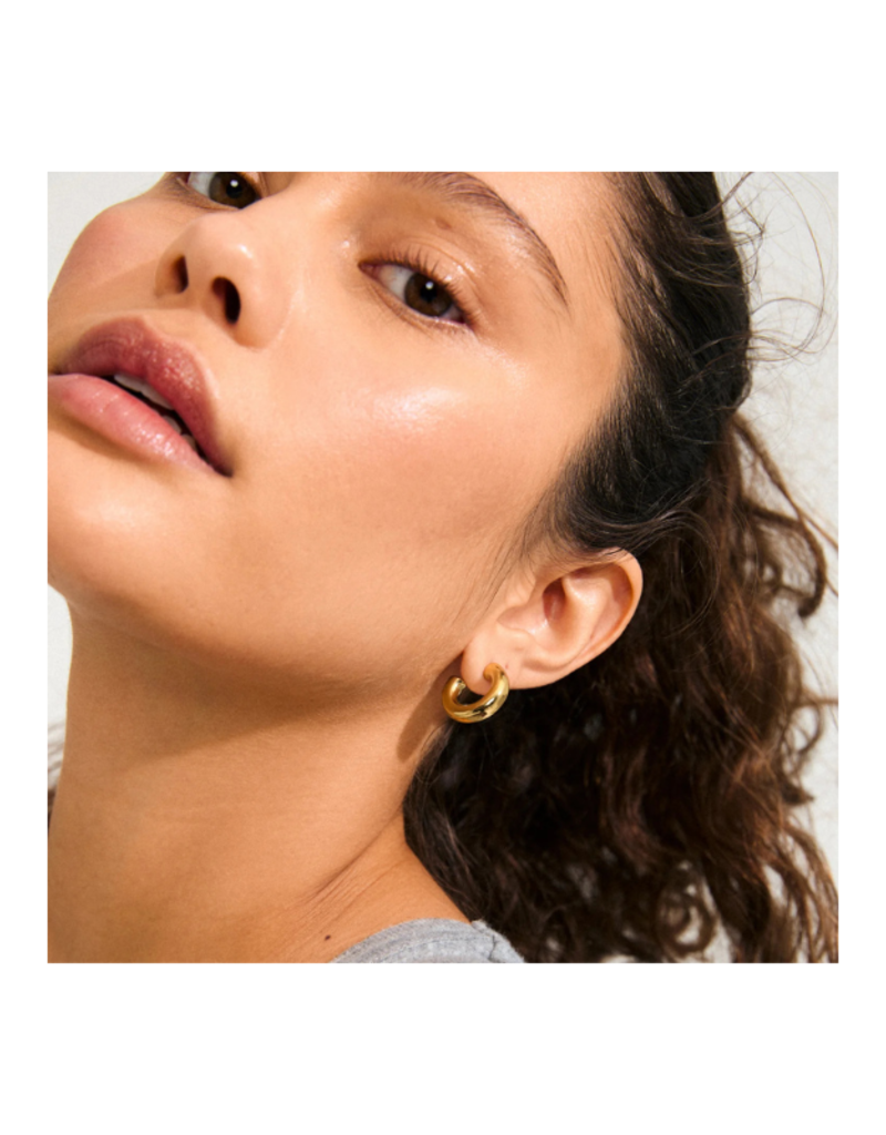 PILGRIM Phase Small Hoop Earrings in Gold by Pilgrim