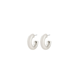 PILGRIM Phase Small Hoop Earrings in Silver by Pilgrim