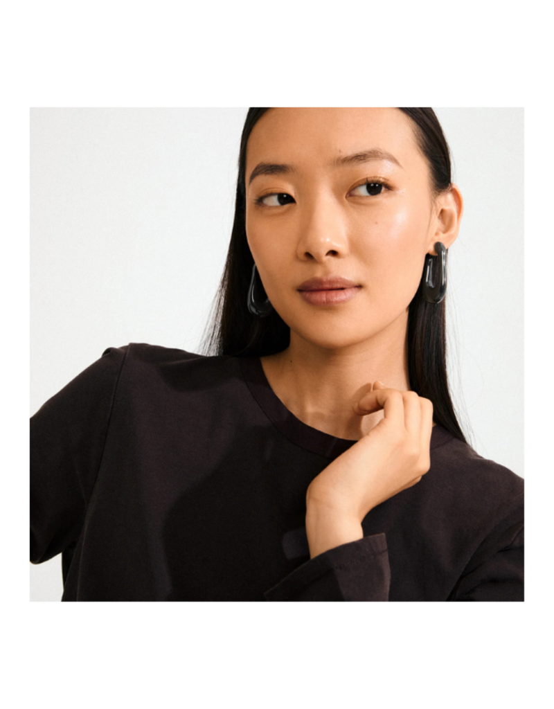 PILGRIM Elijah Earrings in Black by Pilgrim