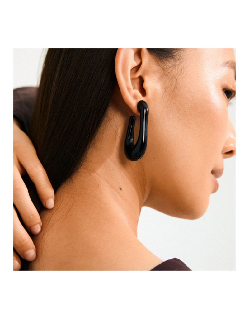 PILGRIM Elijah Earrings in Black by Pilgrim