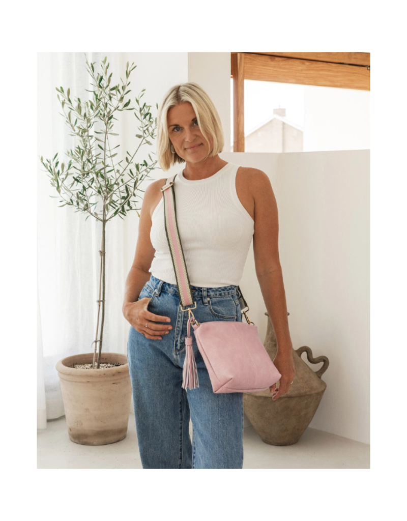 Louenhide Kasey Stripe Crossbody in Blush by Louenhide