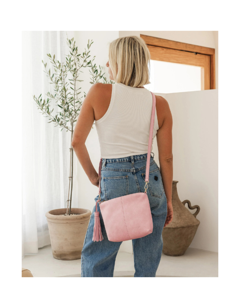 Louenhide Kasey Stripe Crossbody in Blush by Louenhide