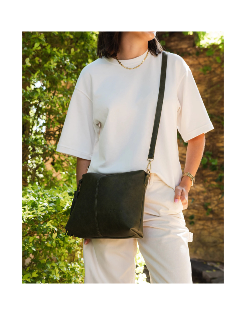 Louenhide Daisy Stripe Crossbody in Khaki by Louenhide