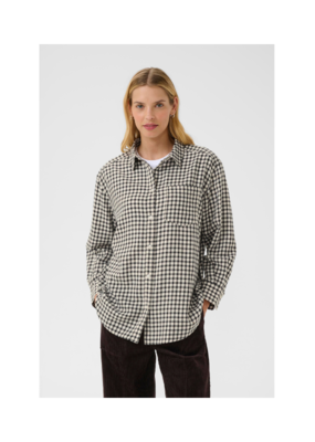 Part Two Samea Plaid Shirt in Dark Navy Mini Check by Part Two