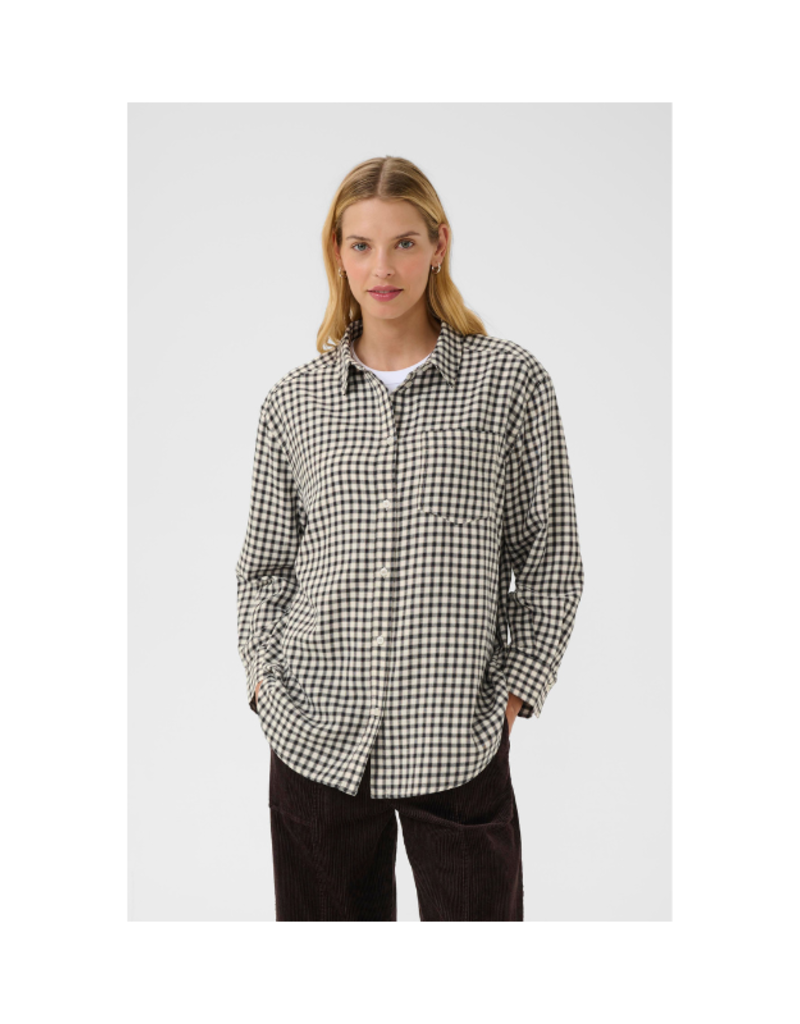 Part Two Samea Plaid Shirt in Dark Navy Mini Check by Part Two