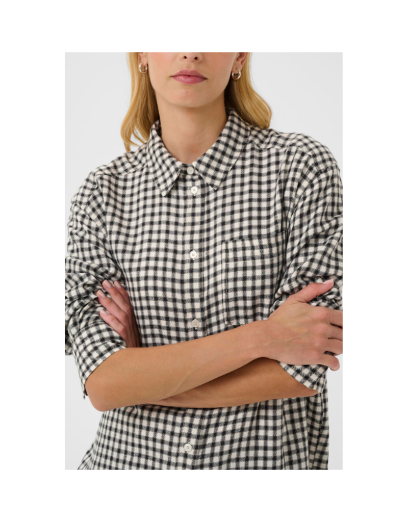 Part Two Samea Plaid Shirt in Dark Navy Mini Check by Part Two