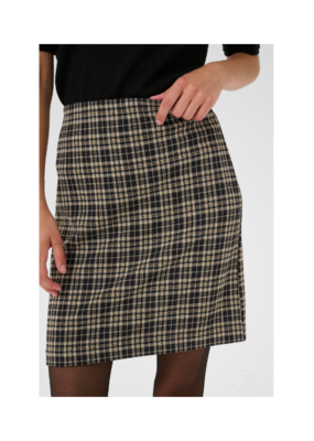 Part Two Corinne Skirt in Dark Navy Check by Part Two