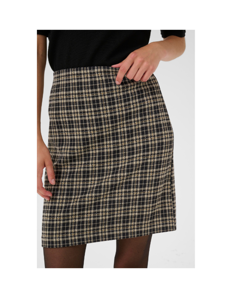 Part Two Corinne Skirt in Dark Navy Check by Part Two