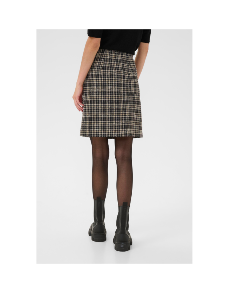 Part Two Corinne Skirt in Dark Navy Check by Part Two