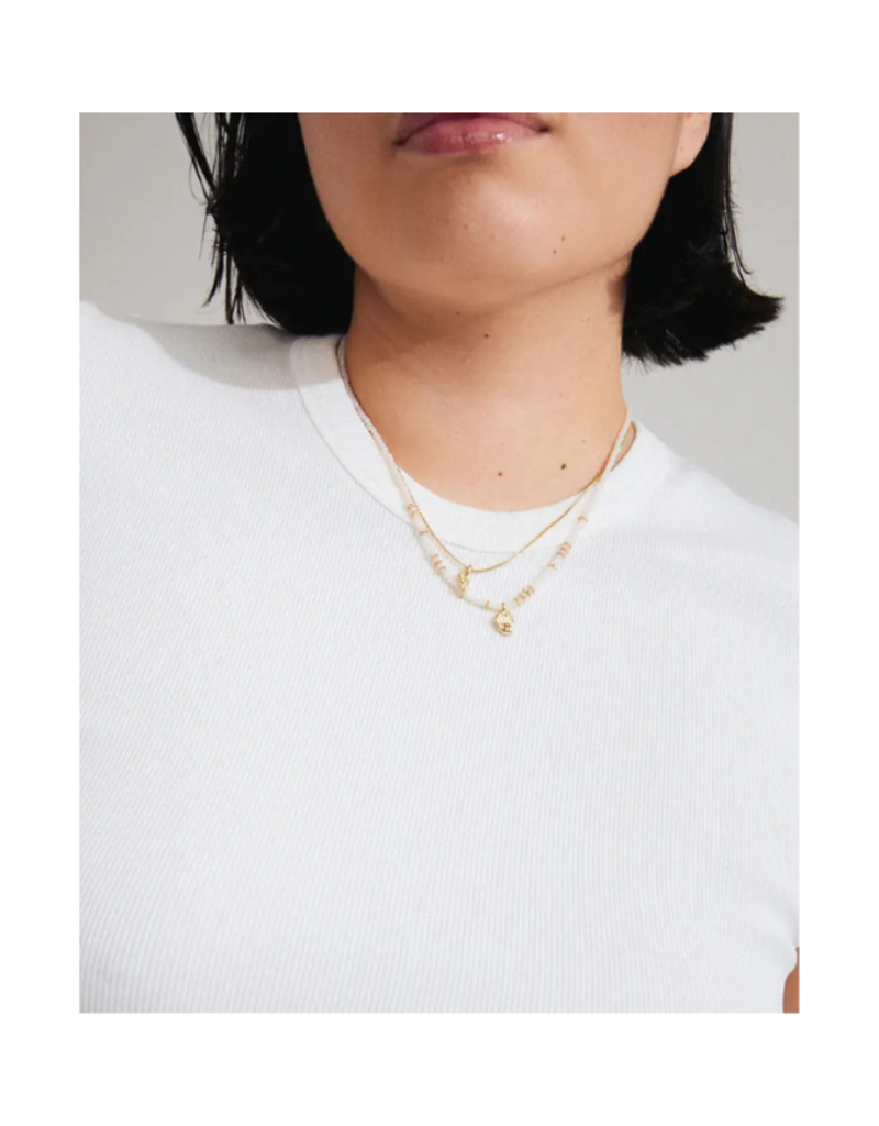 PILGRIM Sea Necklace White 3in1 Gold by Pilgrim