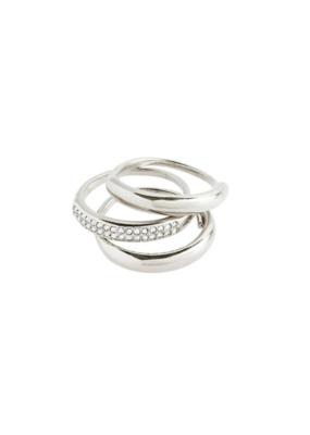 PILGRIM Bloom Crystal Ring 3in1 by Pilgrim