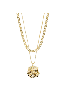 PILGRIM Pilgrim Willpower Curb & Coin Necklace 2in1 Gold