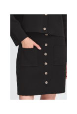 ICHI Ketty Button Front Skirt in Black by ICHI