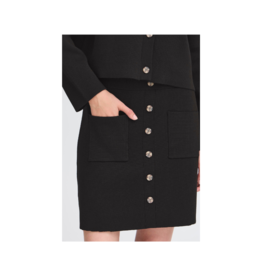 ICHI Ketty Button Front Skirt in Black by ICHI