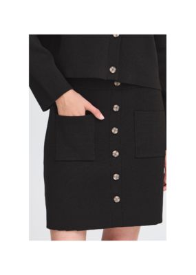 ICHI Ketty Button Front Skirt in Black by ICHI