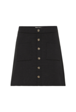 ICHI Ketty Button Front Skirt in Black by ICHI